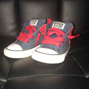 Boys/Infant navy blue and red converse